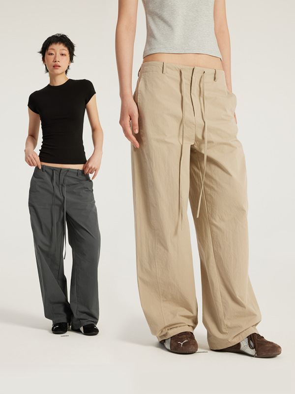 捷展婦人服 | 純綿レトロカーブドパンツ25秋カジュアルスタイル中低腰セクシーワイドレッグオーバーオール|undefined