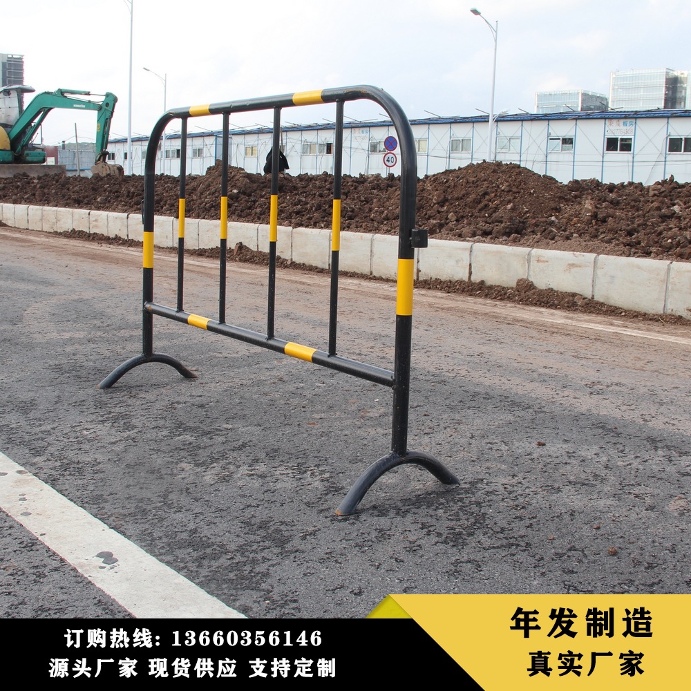 道路隔离护栏 铁马护栏 黄黑铁马 移动围栏 市政铁马不锈钢隔离栏
