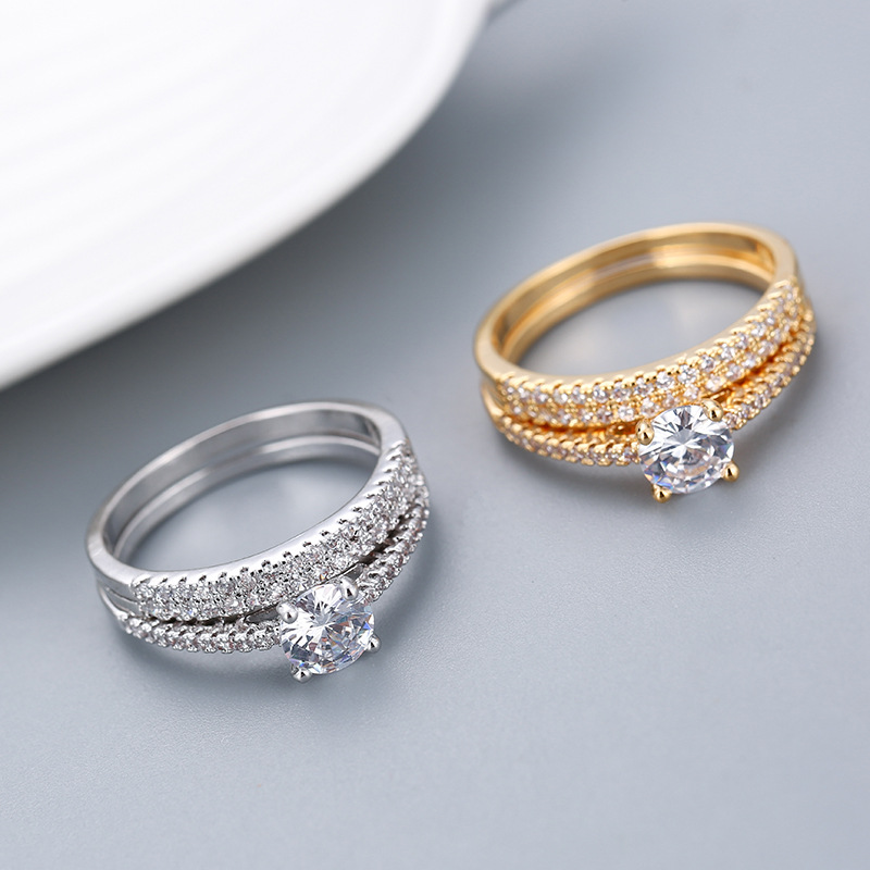 AliExpress hot selling set ring simulation couple Ring Ring Middle East fashion engagement banquet ring manufacturers in stock