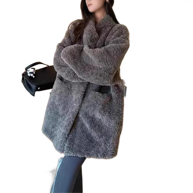 여자 겨울 두꺼운 모피 봉제… 중장 한국식 모피 코트