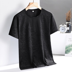 Factory Direct summer new ice silk short sleeve men's quick-drying loose plus size couple running round neck female stall wholesale