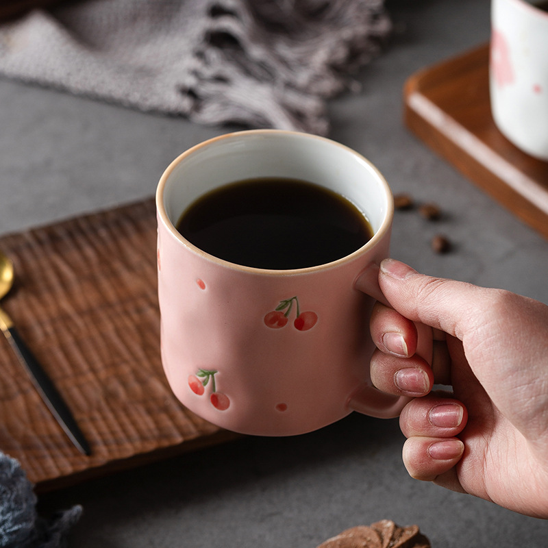 Taza de bebida de cerámica fresca y hermosa de estilo europeo Taza de café de estilo retro Taza de leche de desayuno para el hogar Oficina