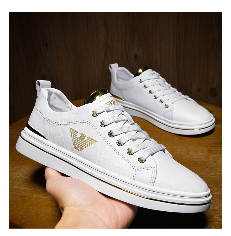 Giày sneaker nam da thật thoáng khí, đế bệt cổ thấp, dáng thời trang — FA2800 màu trắng, FA2800 màu đen, K2800 trắng, K2800 đen chi tiết 14