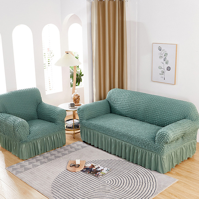 Falda funda de sofá de gasa de burbujas todo incluido cubierta elástica cubierta antipolvo cubierta de sofá al por mayor transfronteriza cojín de toalla de sofá antideslizante