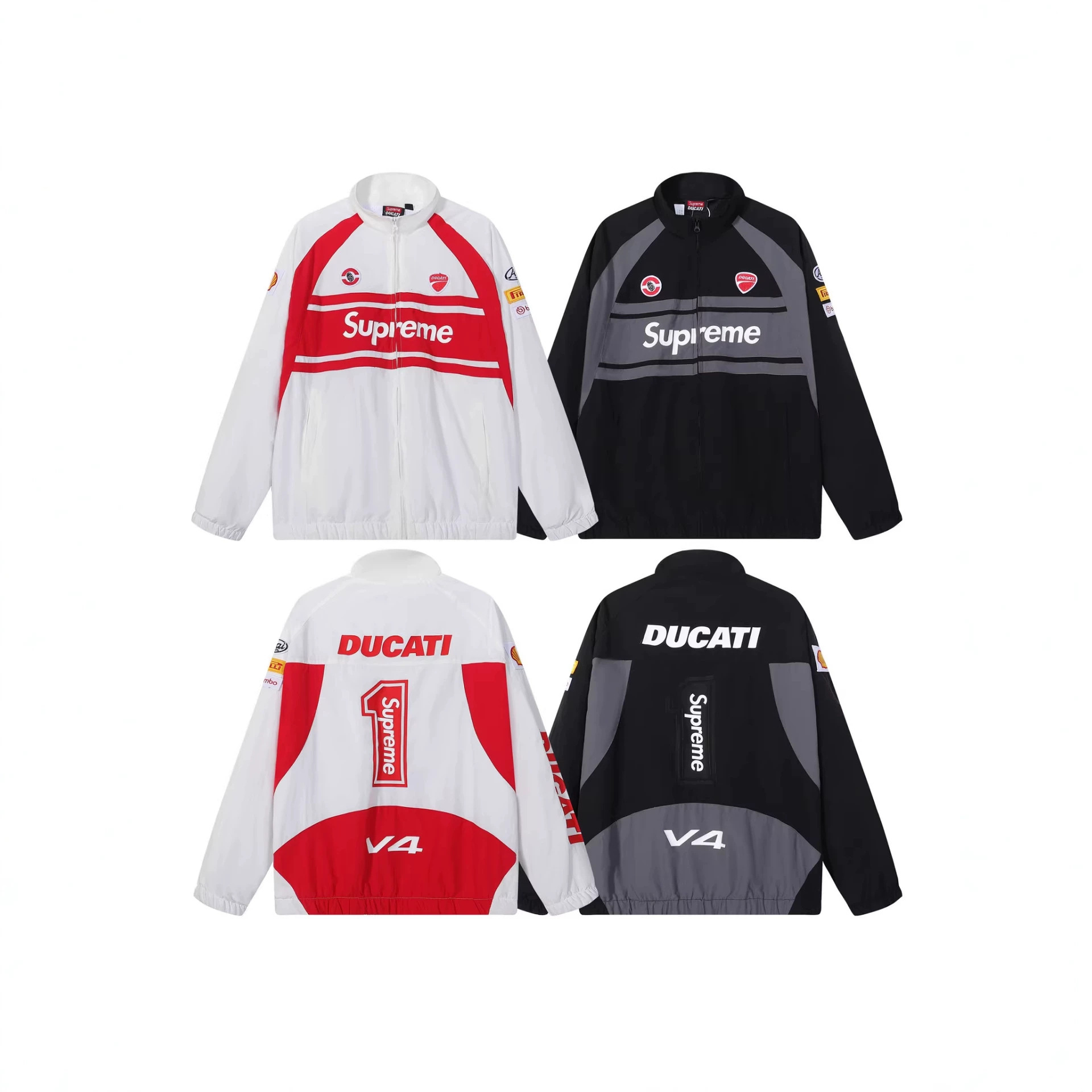 Supreme x Ducati üslubunda kişi yüngül idman gödəkçəsi