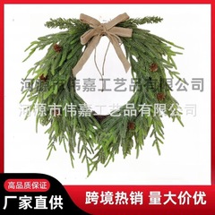 アマゾンTEMU越境2024麻布リボンクリスマス松葉ガーランド吊り飾り装飾ホリデーデコレーション