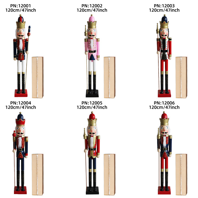 Venta directa de 1,2 m muñecas cascanueces rey muñecas soldados KTV escenario decoración navideña gran decoración artesanía
