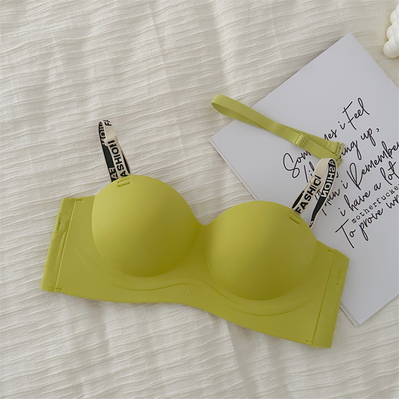 911 dopamina sí sexy carta correa de hombro pequeño pecho empujar hacia arriba un cambio C anti-exposición sin costuras ropa interior sujetador inalámbrico