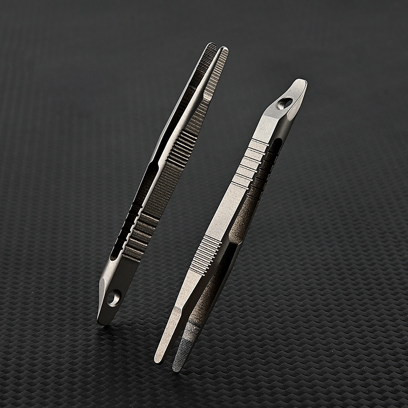 TC4 Titan-Stahl-Pinzette Multifunktional mit Schnappverschluss Korkenzieher CNC-gefräste Clips EDC Outdoor-Werkzeug – Detail 27