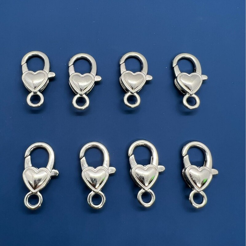 D4 Wholesale New Heart-Shaped Lobster Clasp DIY Keychain Bag Accessories Zinc Alloy Heart-Shaped Lobster Clasp