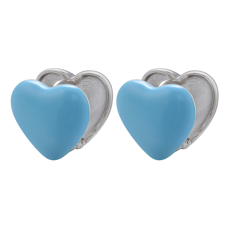 Fashion Heart Shape Brass Plating Ear Studs 1 Pair