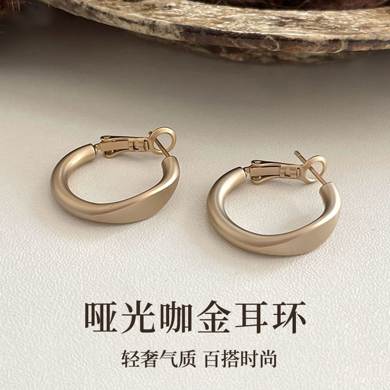 925 Silver Needle Earrings with a High-End Feel, Versatile Minimalist Hoop Earrings for Women, Niche and Fresh