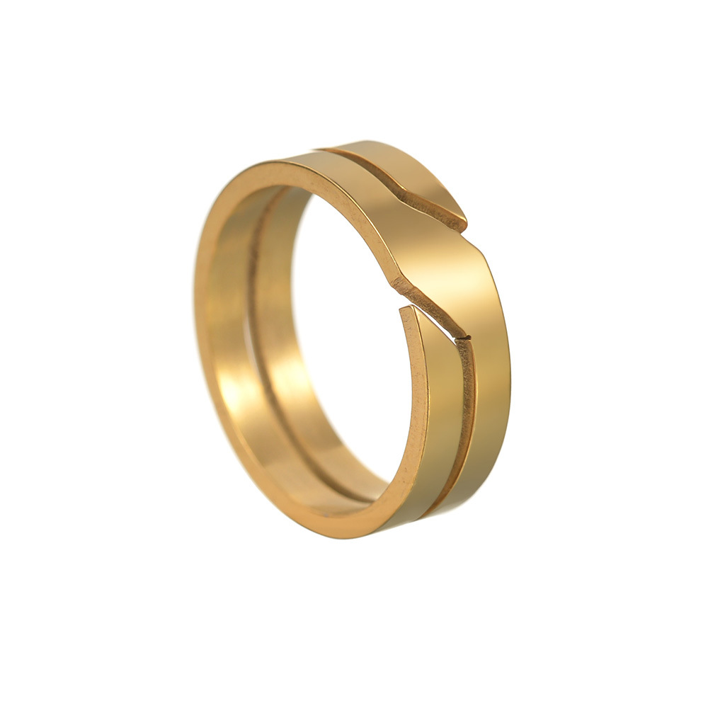 201 Stainless Steel Material Fashion Round 201 Stainless Steel Plating Gold Plated Unisex Rings