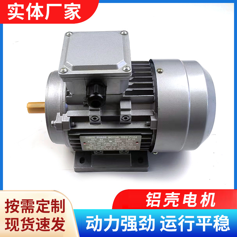 厂家批发180w-370w220电机高效节能卧式铝壳电动机2极4极6极