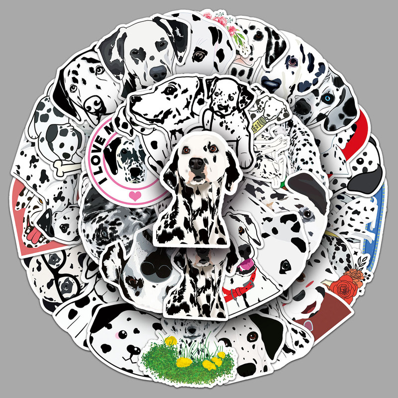 50 pcs Dalmatians Luggage Stickers Scooter Creative Waterproof Suitcase Computer Decorative Stickers Notebook