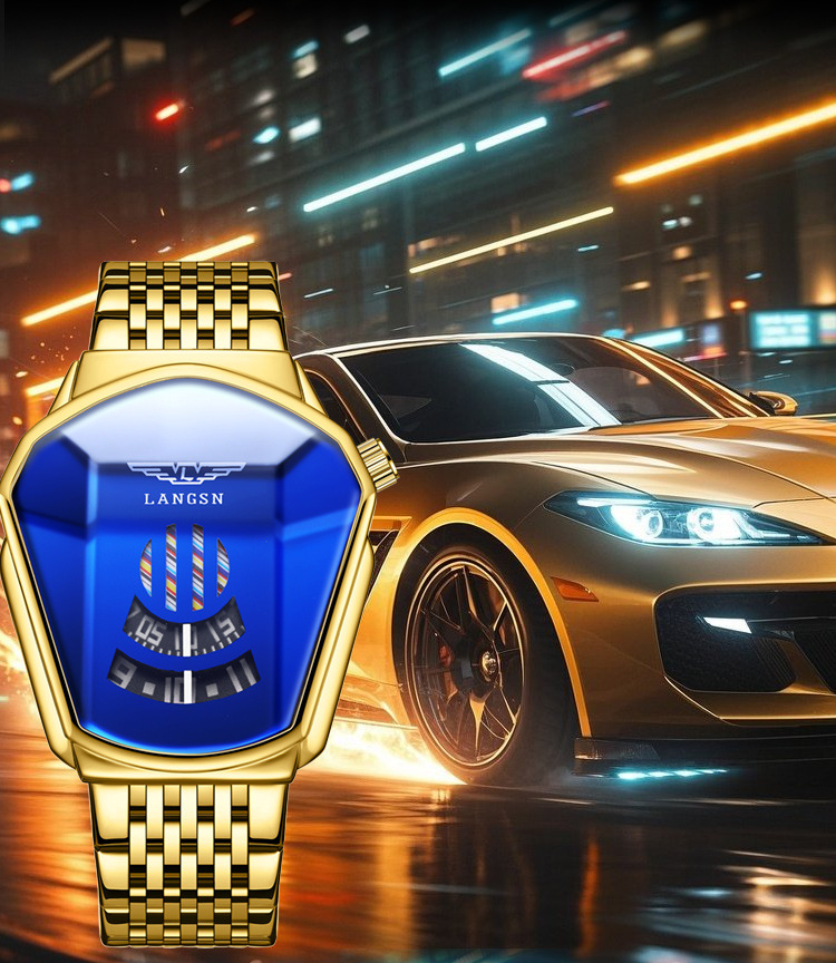 Montres pour hommes, montre de moto personnalisée, montre à quartz étanche, design irrégulier et tendance, grand cadran, tendance et élégante_voghion.com