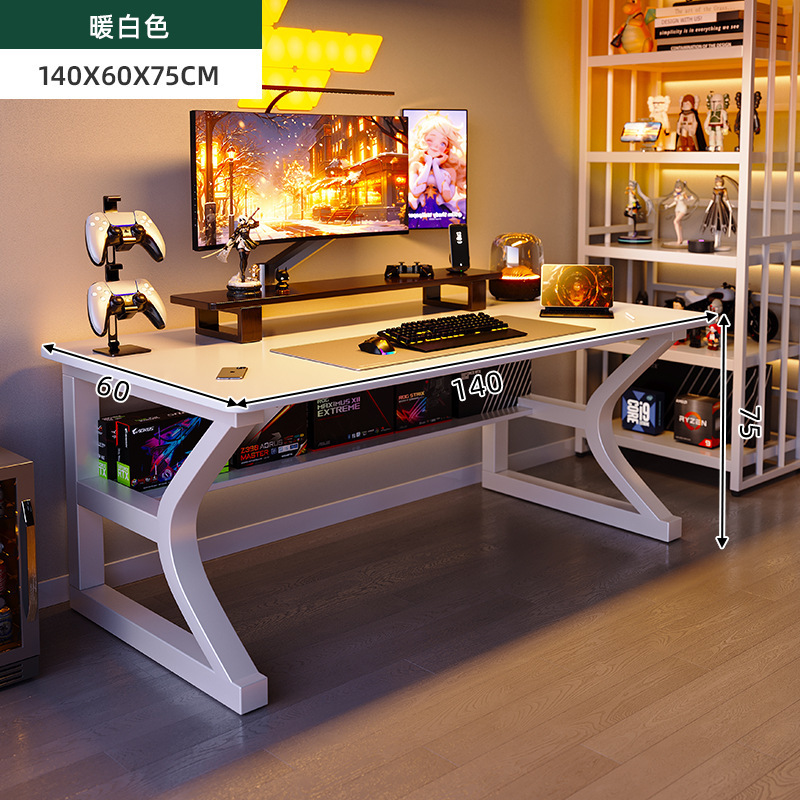 Escritorio de computadora blanco Escritorio de escritorio para juegos domésticos Escritorio de dormitorio Escritorio de escritorio Escritorio simple Escritorio de oficina para adultos