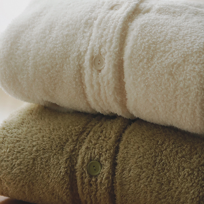 如愿75-情侣加厚珊瑚绒睡衣女士大码保暖法兰绒可外穿家居服套装