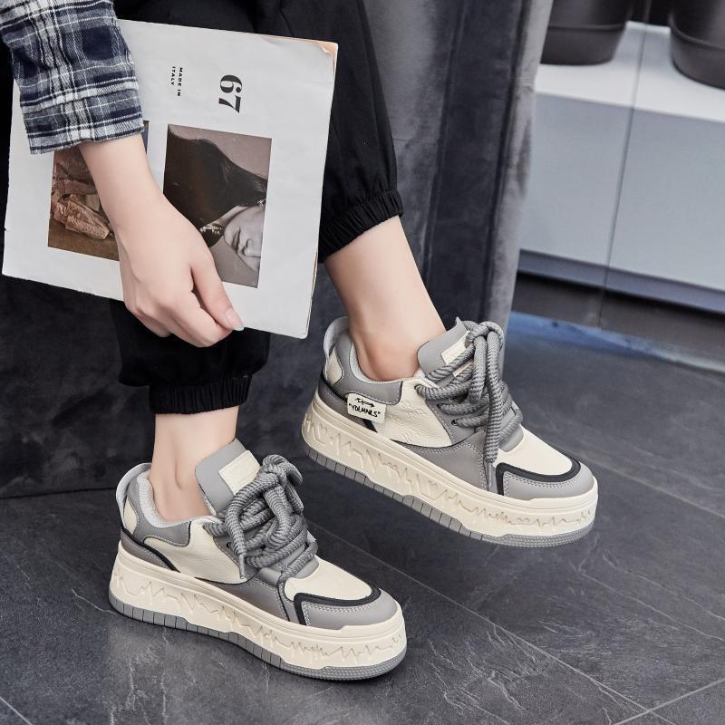 Versatile Women's Loafers Casual Thick-soled Height-increasing Shoes_voghion.com
