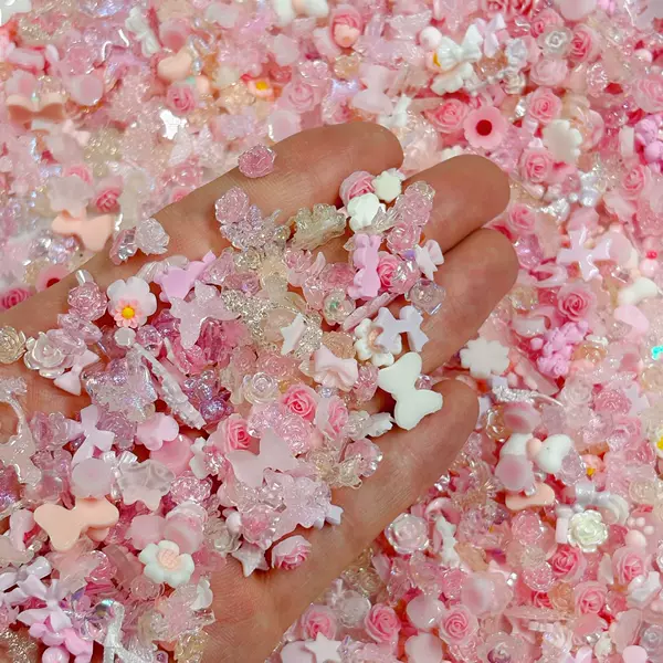 Resin Camellia Manicure Material Package Handmade Wearable Nails Birthday Gift Mobile Phone Case Homemade Live Broadcast Mixed Heart