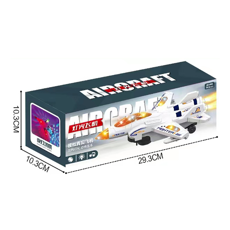 Truco eléctrico giratorio aviones de combate rueda universal colorido música luz niños juguete aviones puesto al por mayor