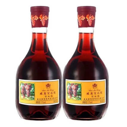 批发威龙宝石红配制酒干红葡萄酒红酒甜酒果酒原装1升6瓶整箱包邮