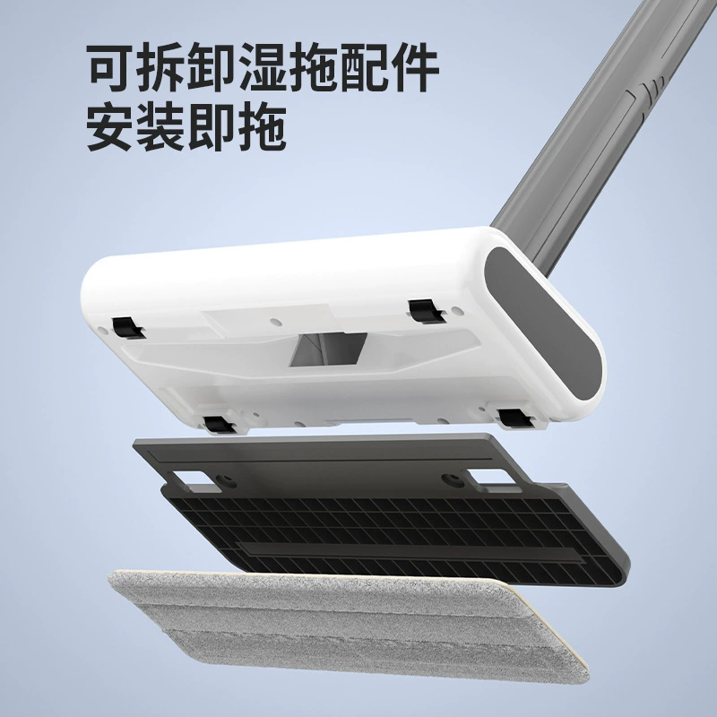 Беспроводной ручной пылесос V8, аккумуляторный 100Вт 12В, 2-в-1 всасывание и швабра с мопом, белый