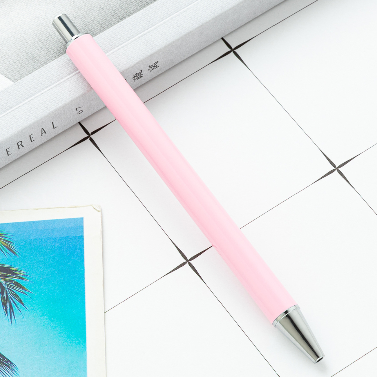 Bolígrafo de prensa de nuevo estilo, brillo creativo, regalo publicitario de metal, bolígrafo, logotipo imprimible, bolígrafo de prensa al por mayor