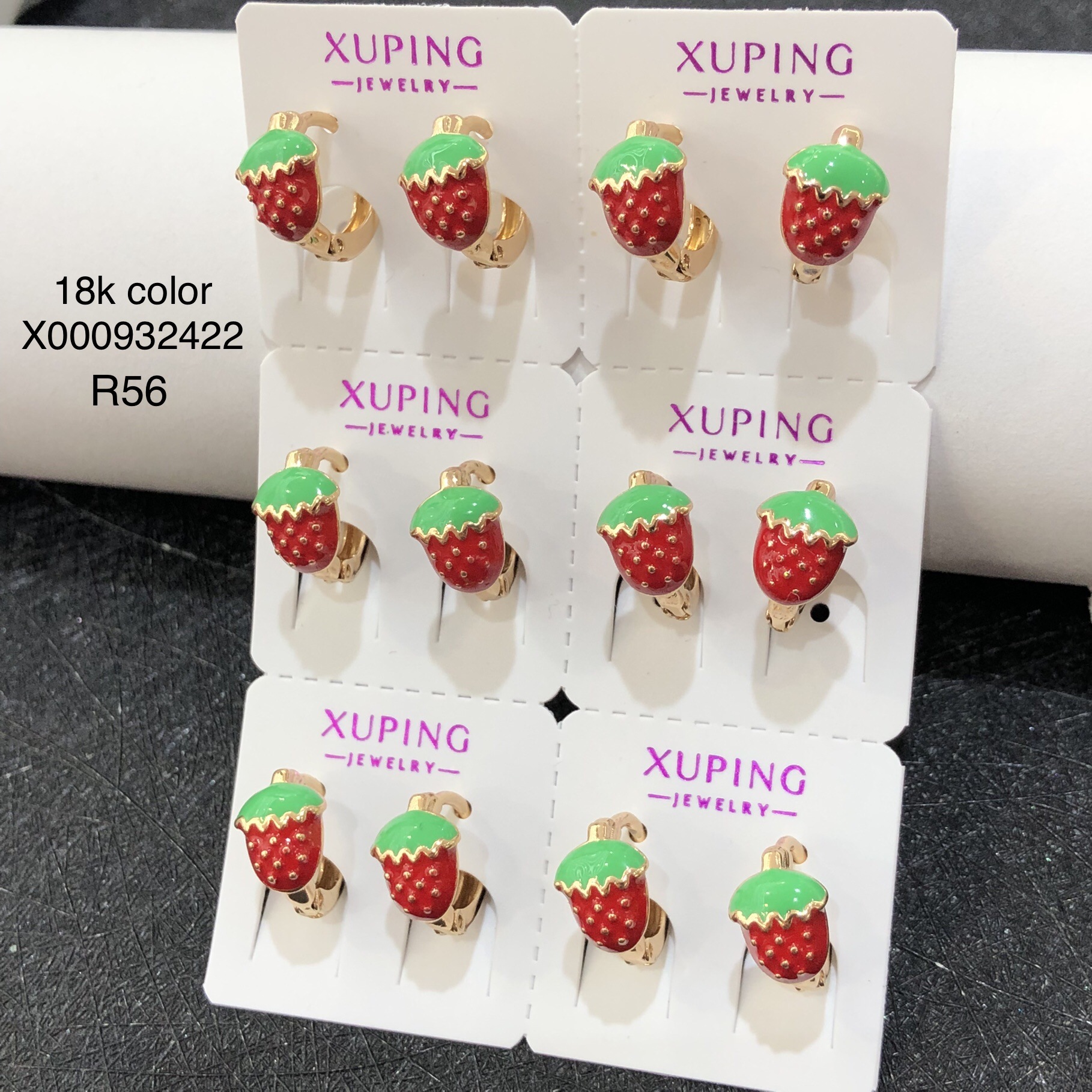 Xuping joyas nuevos lindos aretes de fresa aretes de frutas de viento dulce nicho diseño fresco otoño invierno joyas de orejas