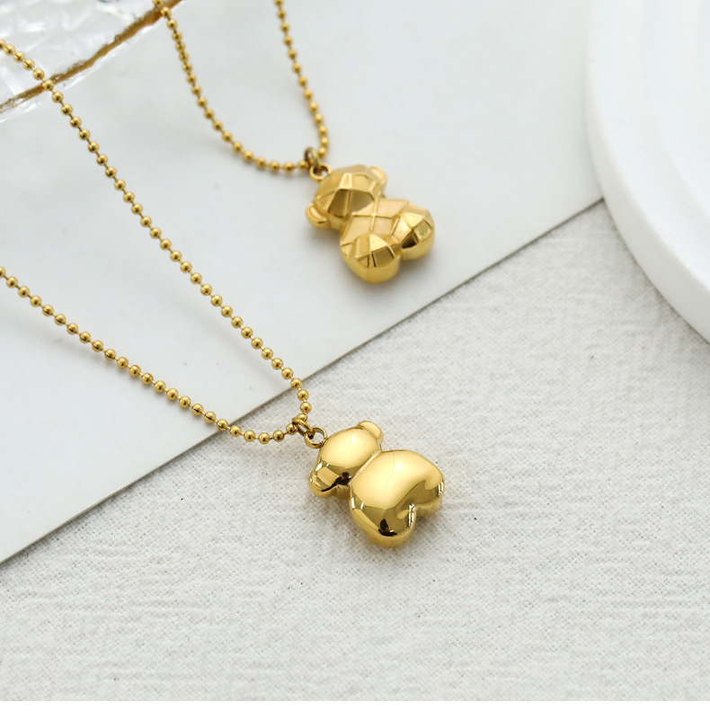 Fashion Bear Titanium Steel Pendant Necklace 1 Piece