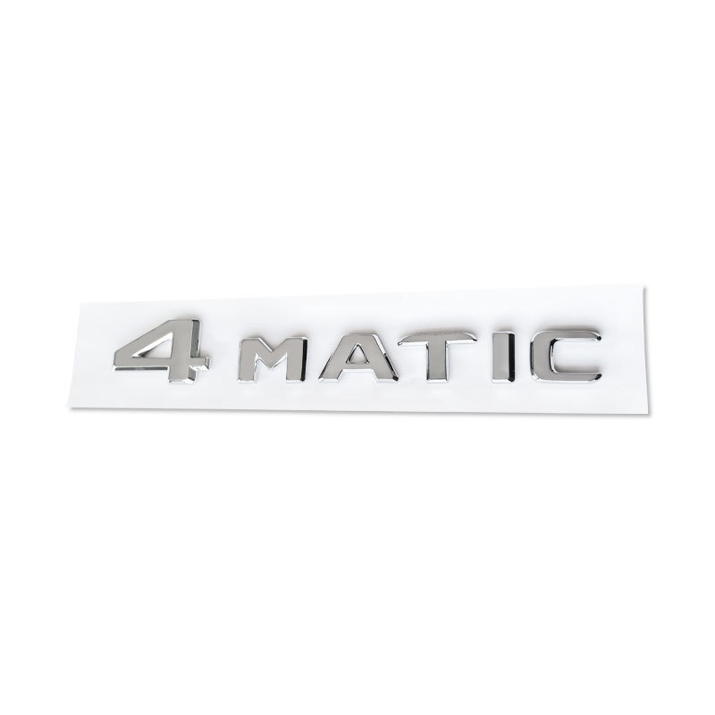 Suitable for Mercedes-Benz 4Matic Emblem Four-Wheel Drive Vehicle Tail Emblem New C-Class E-Class S-Class Gla Glk Four-Wheel Drive Vehicle Sticker Electroplating