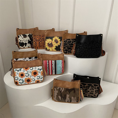 跨境新款印花豹紋女包2024亞馬遜熱賣斜挎包外貿歐美女式單肩包