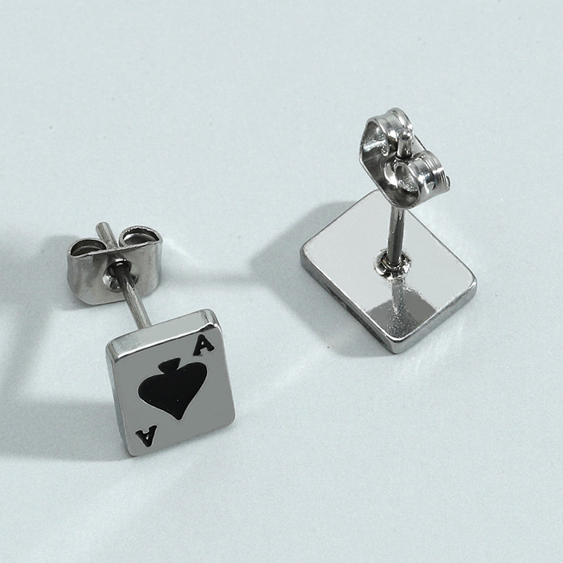 Retro Geometric Stainless Steel No Inlaid Earrings Ear Studs display picture 3