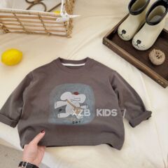 2025新款卡通宝宝长袖T恤秋季男童大象打底衫女儿童内搭宽
