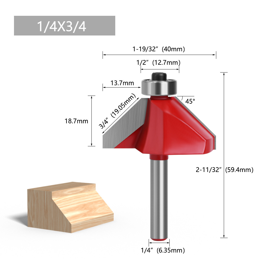 1/4 mango 6-MANGO Bevel cuchillo de encaje cuchillo redondo de carpintería semicírculo alivio cuchillo de carpintería fresadora máquina de corte