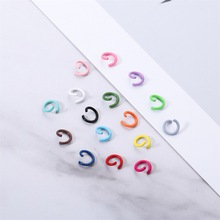 厂家直销1.2*8mm金属单圈烤漆彩色开口圈小铁圈连接圈C圈饰品配件