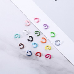 廠家直銷1.2*8mm金屬單圈烤漆彩色開口圈小鐵圈連接圈C圈飾品配件