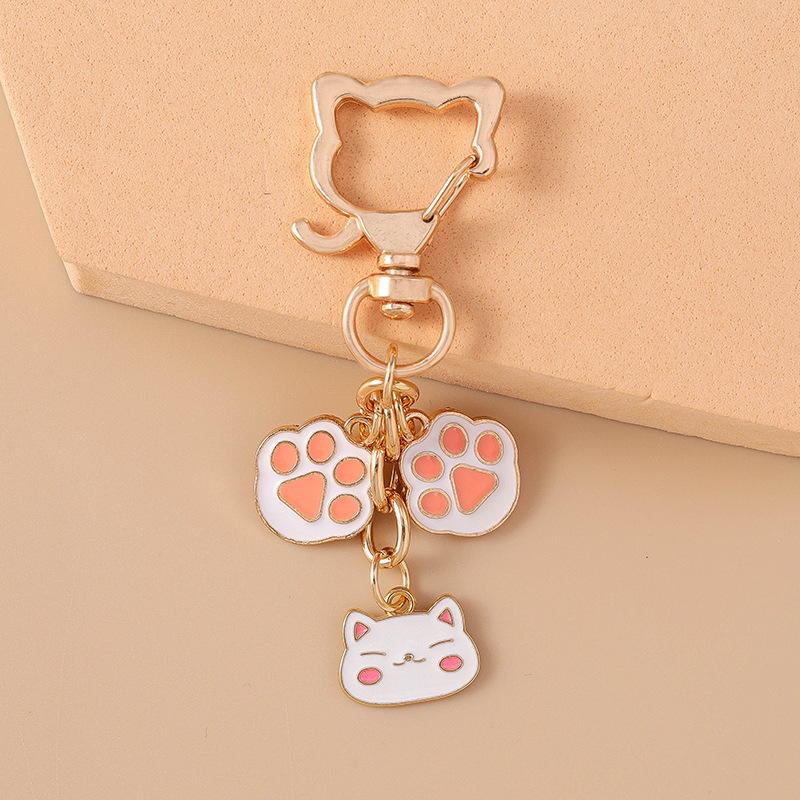 12g Weight Spring Ring Trigger Clasp Closure Clasp Closure Type Bag Pendant, Keychain Classification 1 Piece Quantity Daily, Street Occasion Alloy Material Paw Print, Cat Pattern Women's Gender Cute, Modern Style Style 1 Piece Cute Modern Style Paw Print Cat Alloy Women's Spring Ring Trigger Clasp Closure Bag Pendant Keychain 13