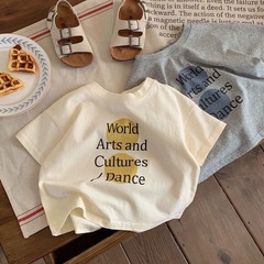 Pure cotton children's short-sleeved T-shirt summer 2025 new cute baby cartoon casual little girl boy and girl top shirt