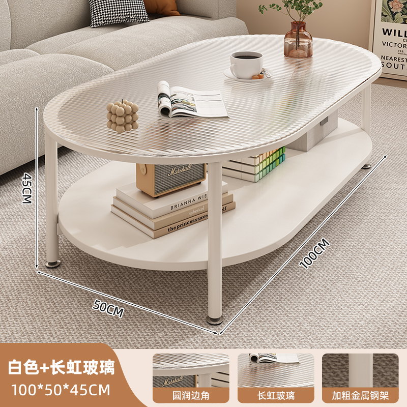Mesa de té de vidrio temperado sala de estar doméstica tabla de casa pequeña 2025 nuevo estilo de aire crema de alta calidad sofá mesa de té