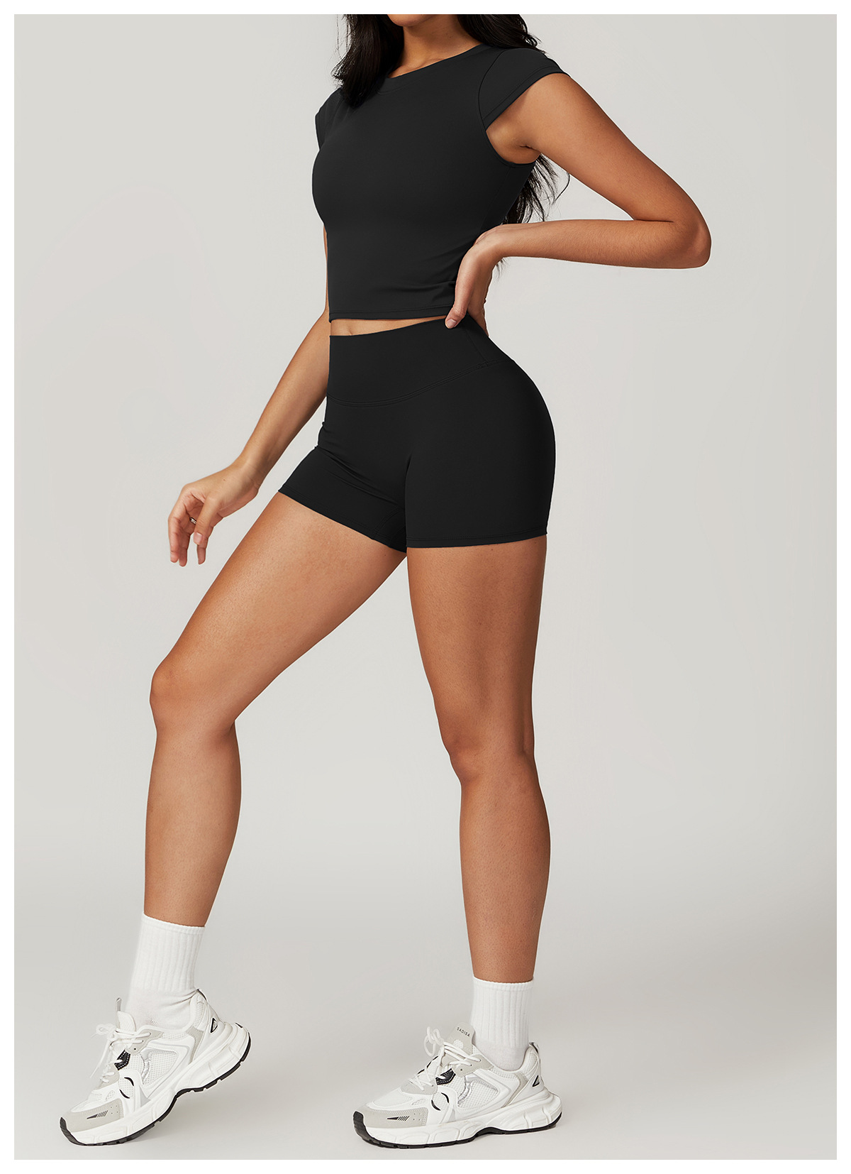 Women's Sport Style Solid Color Nylon Spandex Round Neck Tracksuit Vest Leggings display picture 80