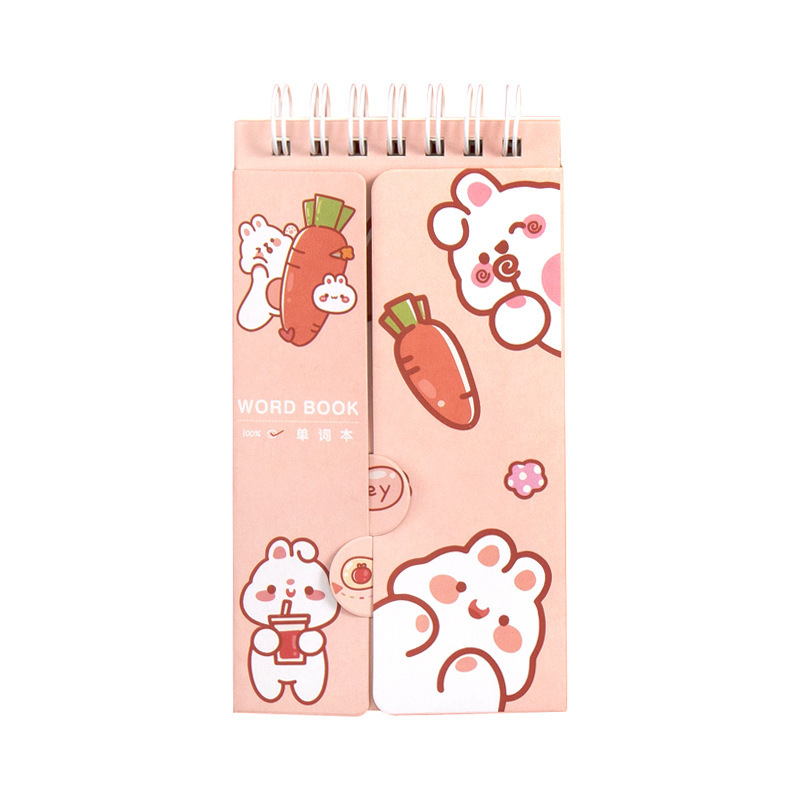 Dibujos animados Inglés acumulación de vocabulario portátil ins estilo curva de memoria puede bloquear el cuaderno