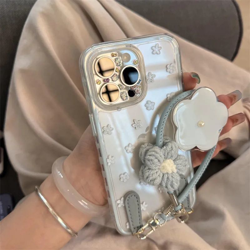 insフラワーストラップは、Huawei mate60pro携帯電話ケースP70/P60/P50新しいmate70/50に適しています。|undefined