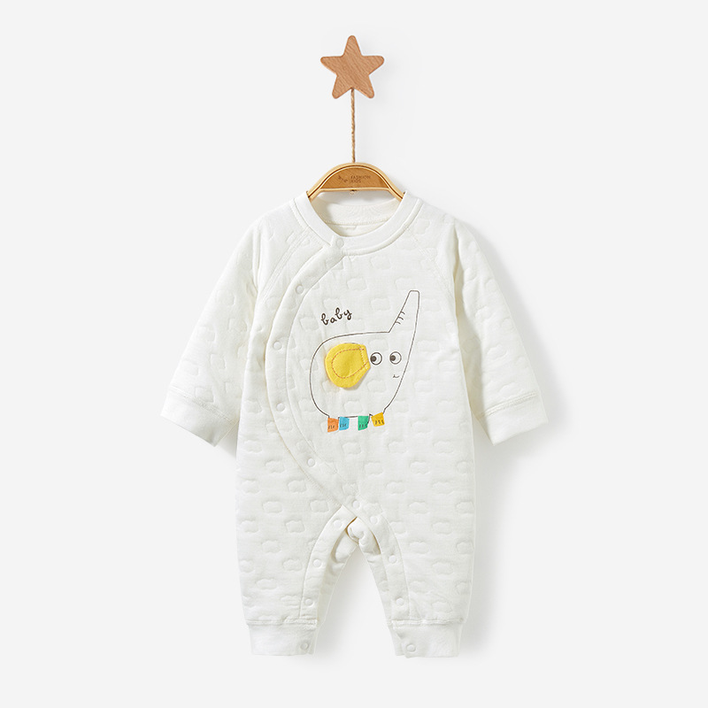 Mono de bebé para otoño e invierno, recién nacido, de algodón puro, cálido, fino, acolchado, unisex, conjunto de otoño, ropa de bebé