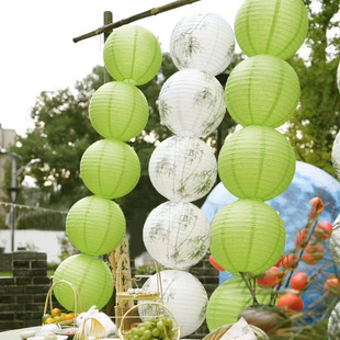 Dragon Boat Festival Green Bamboo Chinese Paper Lantern Aerial Hanging Decoration Chinese Style Indoor Environmental Decoration Decoration Materials