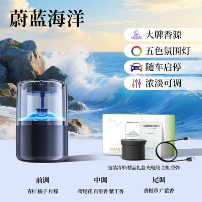 New Model Smart Cloud Mist: Car Perfume Aromatherapy - blue-ocean-start-and-stop-with-the-car-seconds-fragrance-in-the-whole-car-five-color-ambient-lights