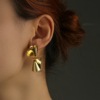 Brand metal fashionable glossy three dimensional earrings, European style