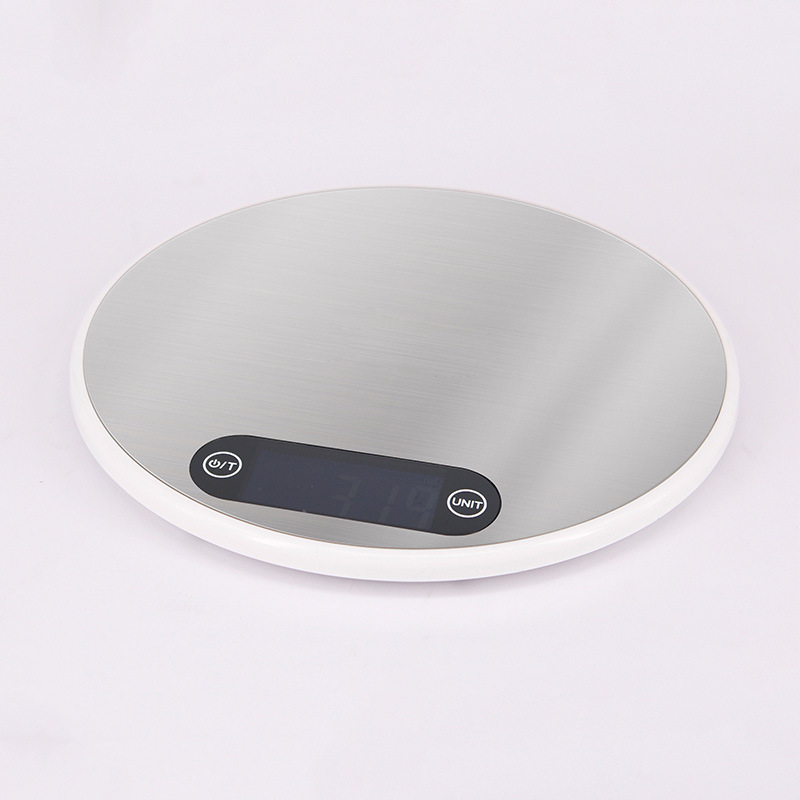 厂家可挂式触摸按键 5KG厨房电子秤高精度家用小型精准圆形防指纹