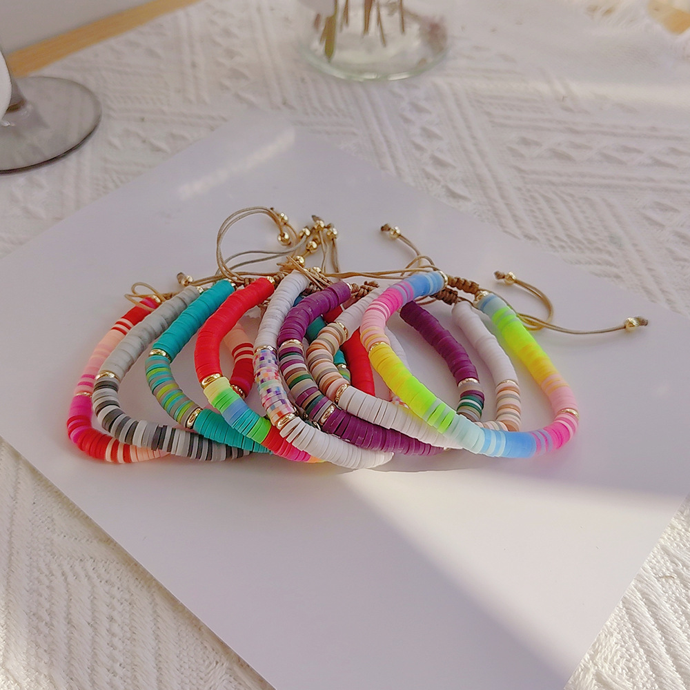 Vacation Geometric soft clay Copper Beaded Womenu0027S Bracelets