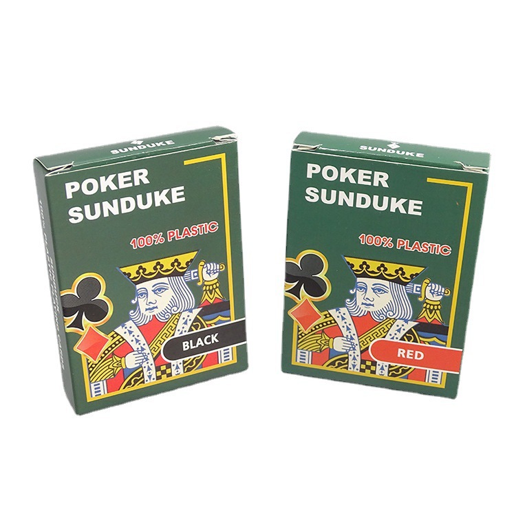 8009 녹색 상자 작은 단어 포커-빨간색과 검은색 혼합 머리카락